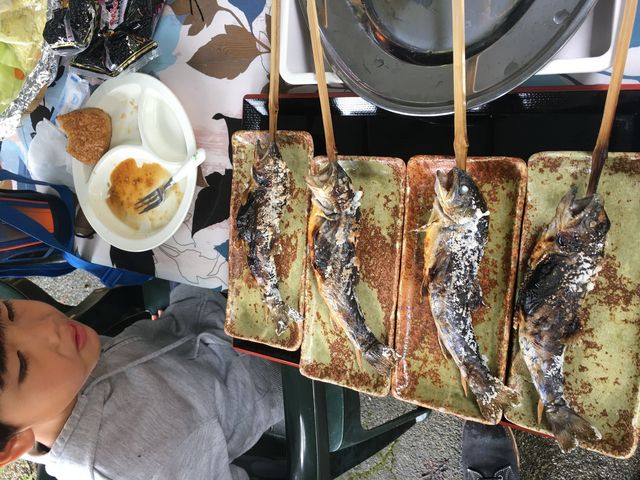 塩焼き^_^とても美味しかったよ_ナラ入沢渓流釣りキャンプ場