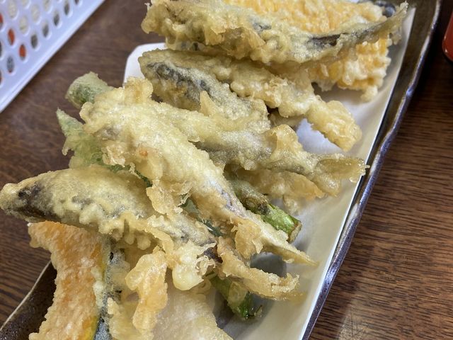 稚鮎と野菜の天ぷら_そば処おにひらひるかみ店