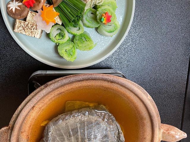 せっかくなので。極上すっぽんフルコースを予約しました。
スープ最高でした!_割烹 食楽亭