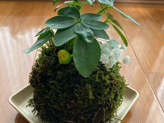 小鳥と白い花は持ち帰ってから、100均で買ってデコレーションしました!_ナチュナ 〜Naturallife-nami〜