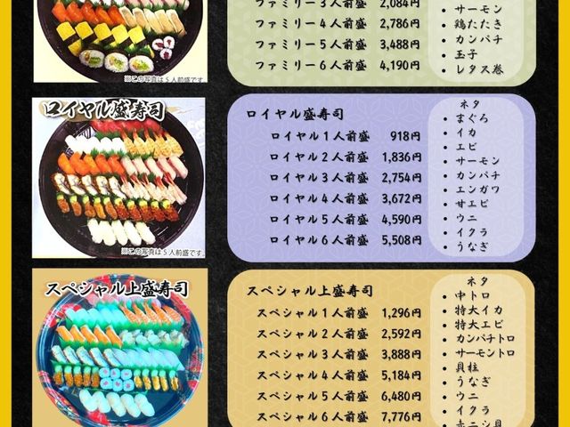お持ち帰りメニュー_すし王串良店