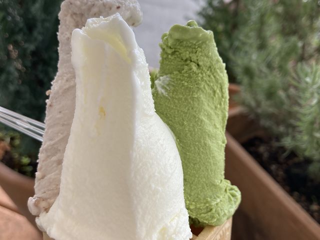 濃厚だけどサッパリとした搾りたてミルクとしっかり濃い抹茶のダブル。何度食べても美味しいです。_トゥエル