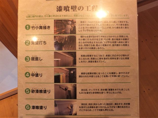 展示資料:漆喰壁の工程_福井城址 山里口御門