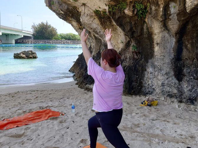 マットももちろん良いのですが、砂の上は難しかったけど、新鮮でした。_MISAKI'sYOGA