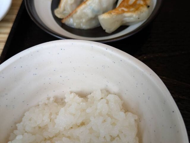 セットの餃子とライス_オリオン餃子 簗瀬工場直売所店