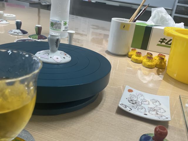 途中でお茶を出して頂いて休憩しました!_清峰堂株式会社