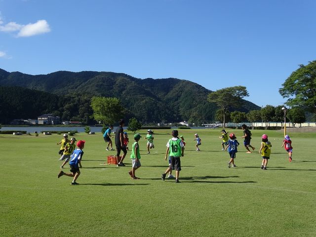 広々した芝生広場は、誰でも自由に遊べます。_円山川公苑