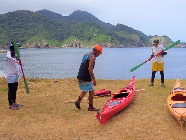 漕ぎ方の練習をしてから海に出ます♪_弓ヶ浜カヌースクール