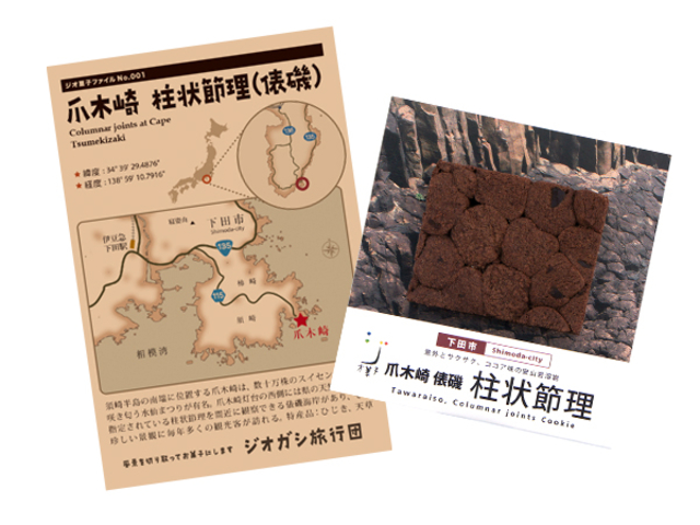 ジオ菓子はお菓子の元になった景色と大地の成り立ちの解説、現地MAPが一式_ジオガシ旅行団