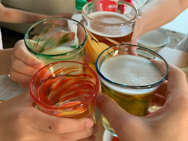 完成品で乾杯!_硝子工房 GLOW