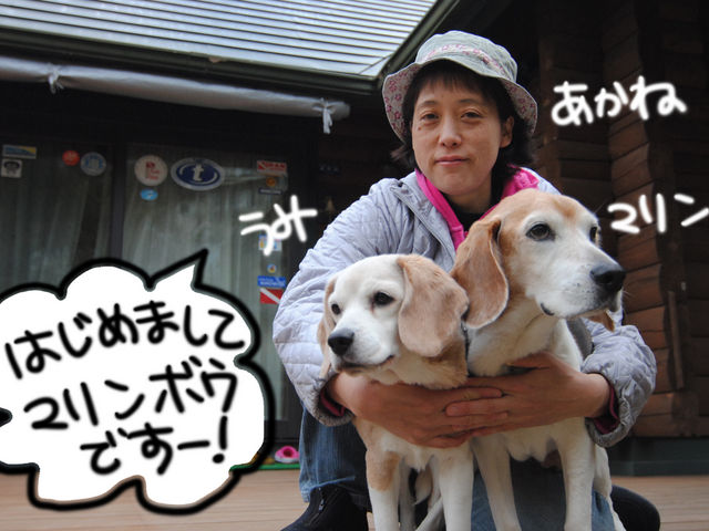 マリンボウのオバちゃんインストラクターのあかねと看板ビーグルマリンとうみです!_マリンボウ