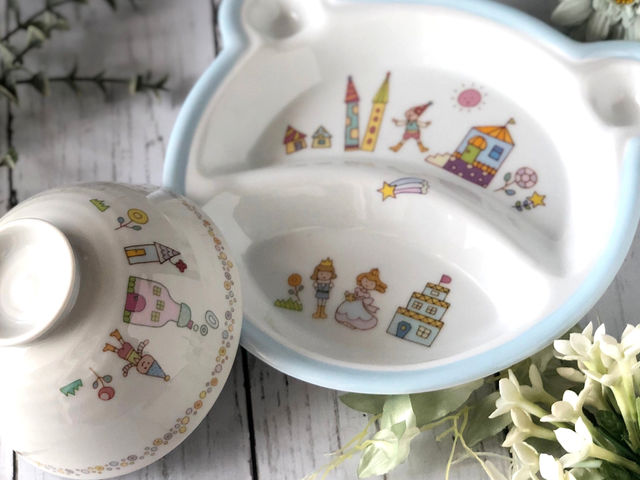 【生徒さま作品】お子さま用プレートとお茶碗_mon amie