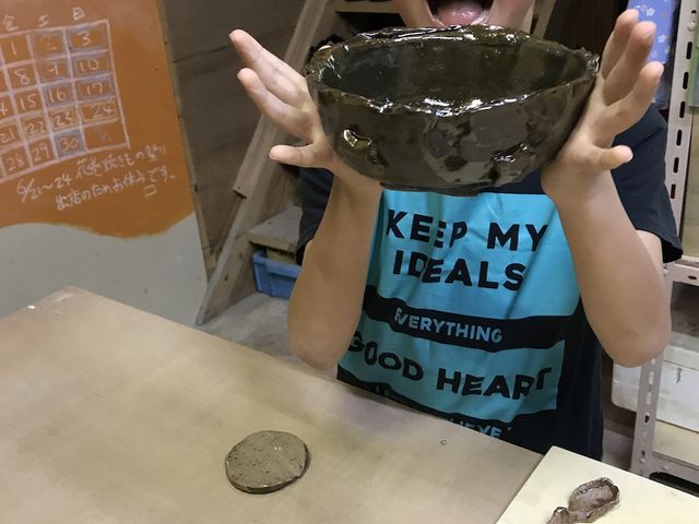 僕の作品できた〜〜〜_陶芸体験工房ウサジ工房