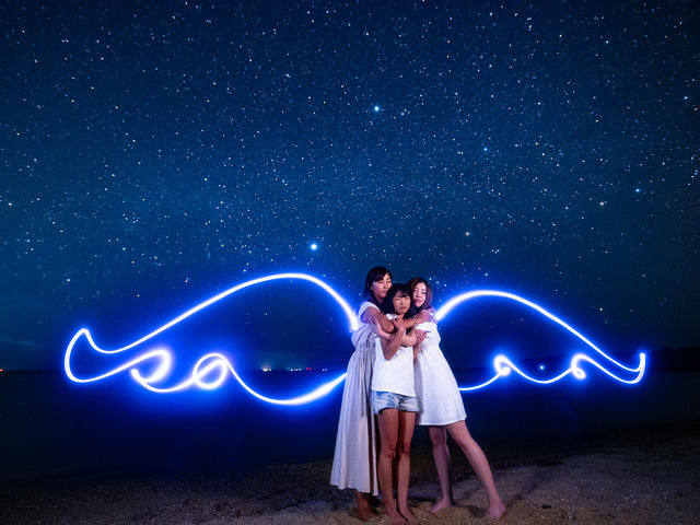ペンライトアートによる☆天使の翼で可愛く演出_石垣ラブフォト ishigaki_luvphoto