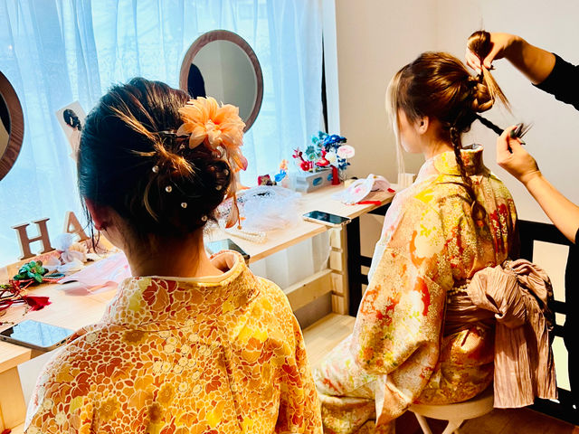 ヘアセットもお任せください☆_着物レンタルはんなり