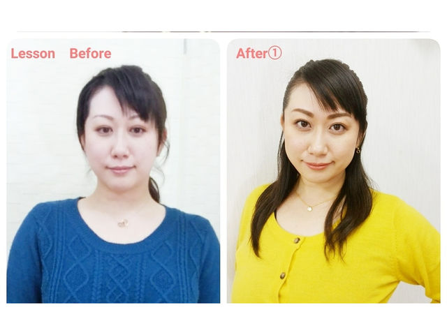 お客様のビフォーアフター:パーソナルカラー診断、骨格診断、パーフェクトメイクレッスン、ヘアセット_グラデーションスタイル札幌