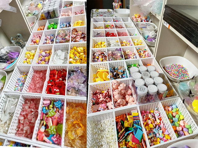 100種類以上のDIYパーツと各色のクリームジェルがあります。_Soso DIY体験教室