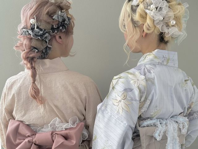 可愛いヘアアレンジぎ得意♪_京都着物和服レンタル ふ〜わ