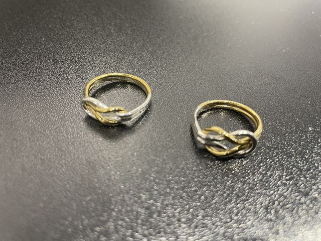 ミックスリング 1mmの真鍮とシルバーでつくりました。_aowa