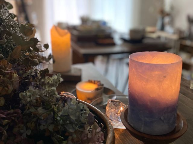 キャンドルの灯りの中ゆったり制作頂けます_candle uturano