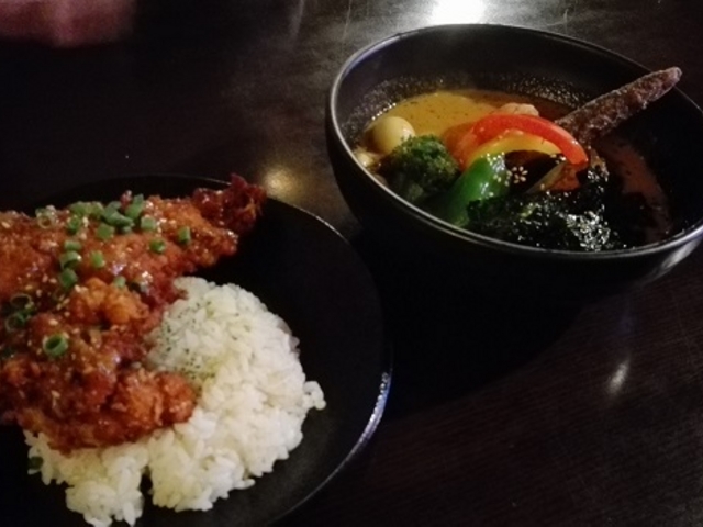 さくら店2月のマンスリーカレー!「なまらBIG!味噌・マヨ・チキン勝つ!!カレー」+ライスS☆_スープカレーサムライ さくら店