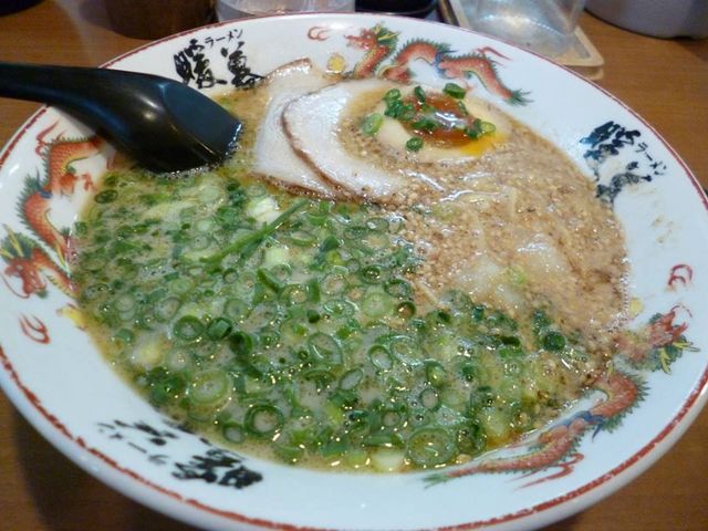 Ramen with lots scallion_ラーメン暖暮太宰府駅前店