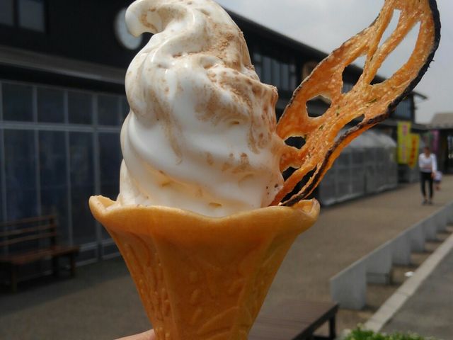 蓮根ソフトクリーム_道の駅 立田ふれあいの里