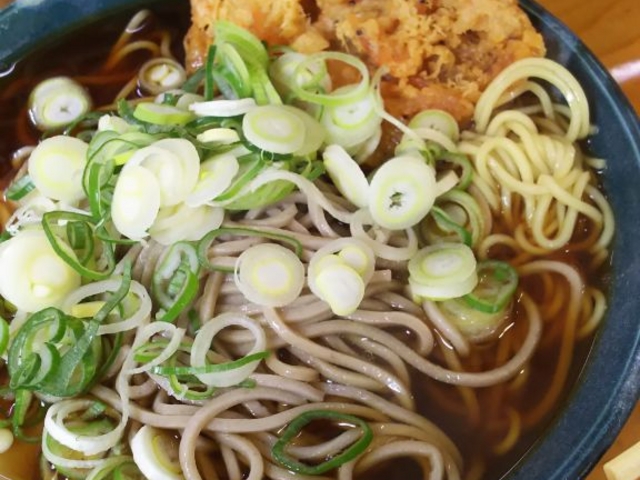 これが3種盛りのきそ中!_長命うどん港店