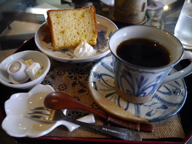 復興ブレンドと味噌シフォンケーキ_cafe蔵人