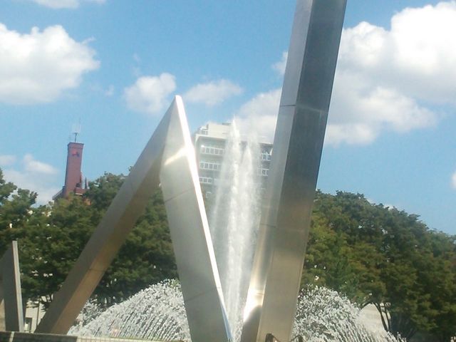 噴水ショーの始り_白川公園