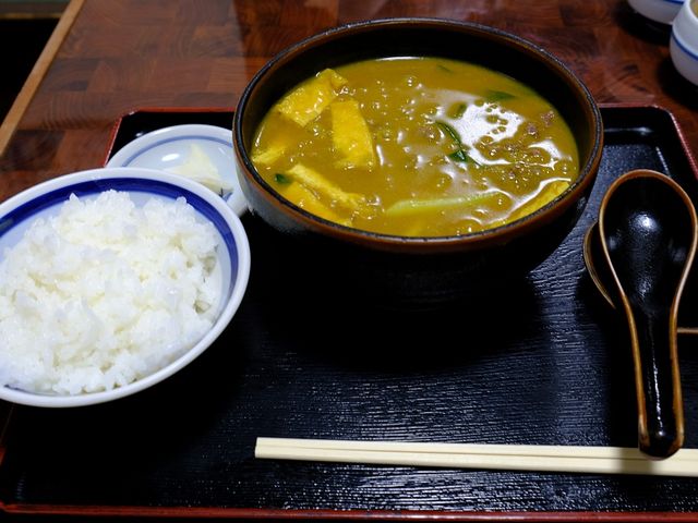 カレーうどんに白御飯をつけて_日の出うどん