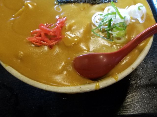 カレーうどんどん得々盛り。出てきたとき周りがザワつきました。_手打ちうどん 根岸屋