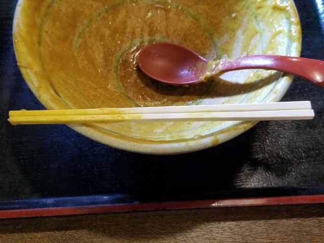 ブツブツ言いながらも完食しました。やっぱり美味しい。_手打ちうどん 根岸屋