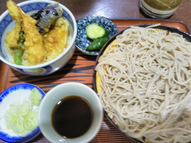 ミニ天丼+盛そば_やぶ金 花京院店