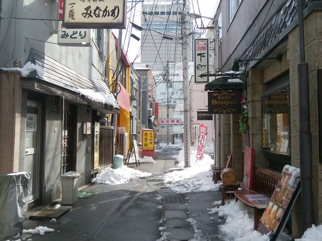 仙台銀座・雪の日の午後_仙台銀座商店街