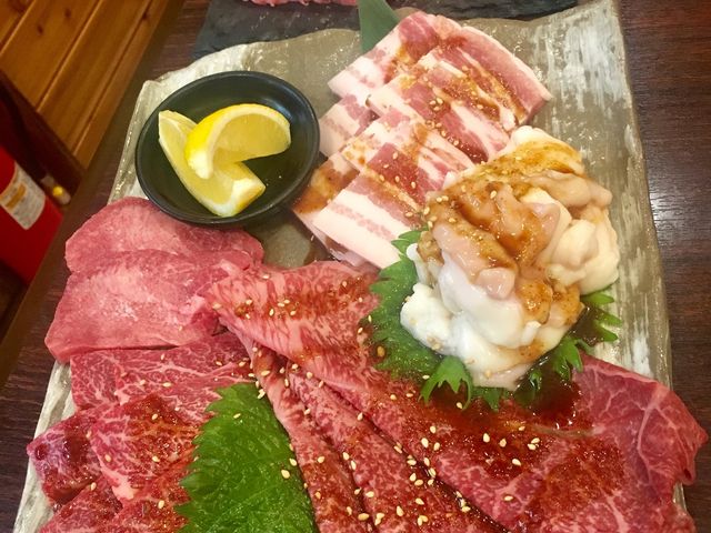 盛り合わせとリブロースステーキ!_焼肉笑店 田中