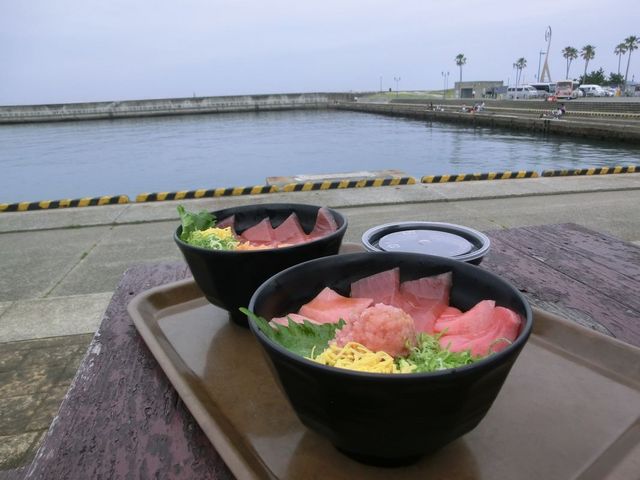 まぐろ・さけとろ丼。まぐろ三昧丼。_浜丼食堂