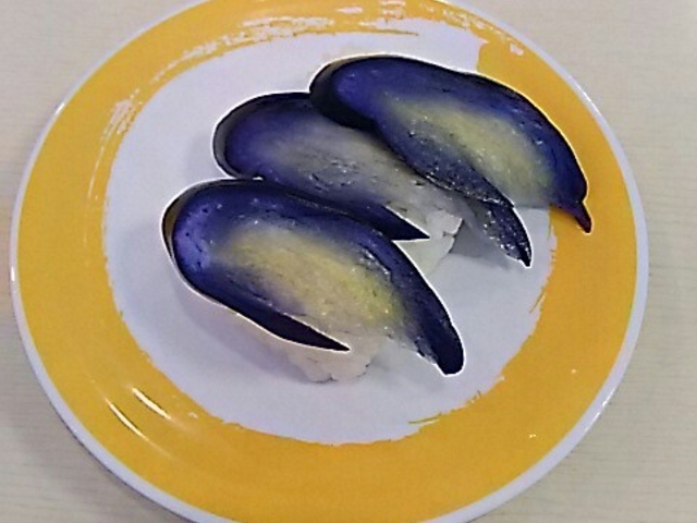 ナス3貫_元気寿司矢板店