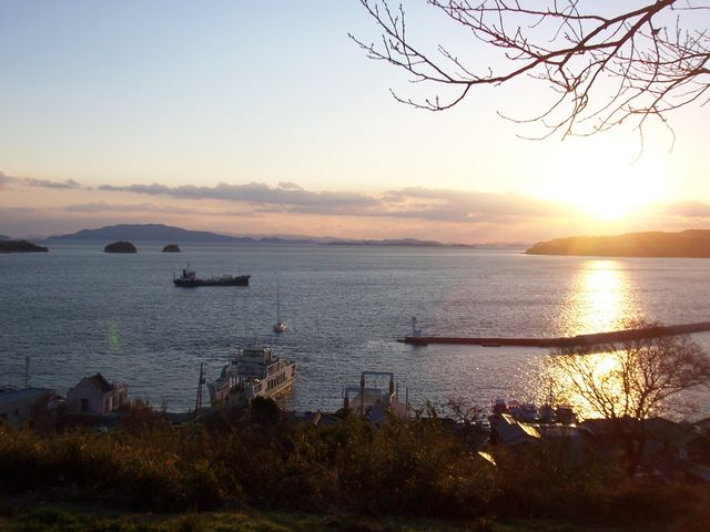 オリーブ園からエーゲ海に沈む
夕陽_牛窓オリーブ園