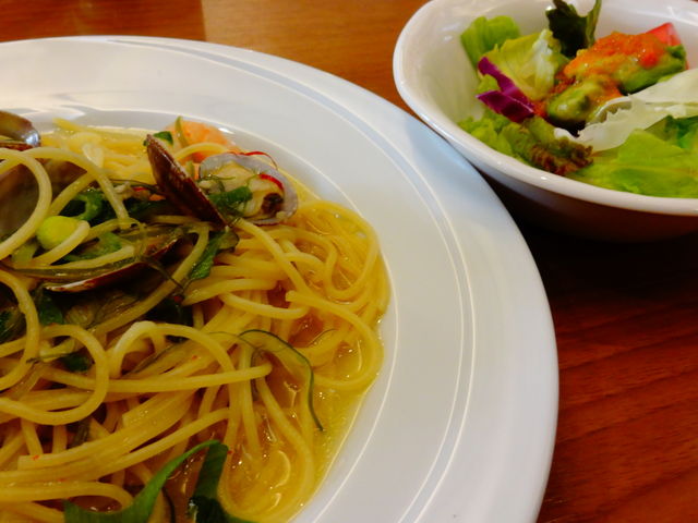 三陸産茎わかめとあさりの和風スパゲッティランチ_ココス常滑店