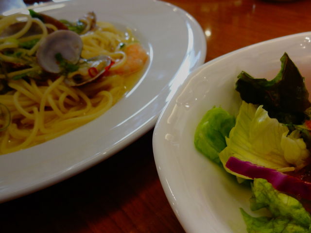 三陸産茎わかめとあさりの和風スパゲッティランチ_ココスTXみどりの店