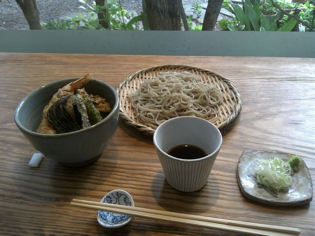 ざる蕎麦&天丼(小)_まえ弥ま