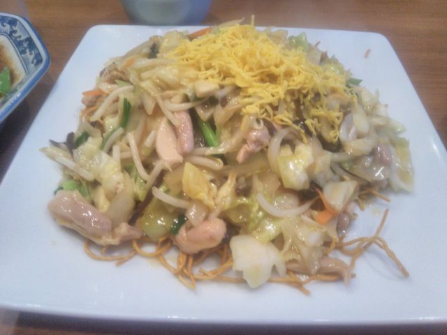 鳥かた焼きそば。_中華料理正一