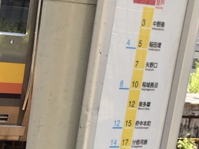 ホームにて_JR南武線登戸駅