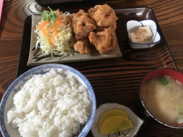 から揚げ定食_お食事処亀や