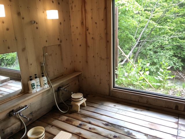 貸切風呂洗い場_鶴の湯別館 山の宿