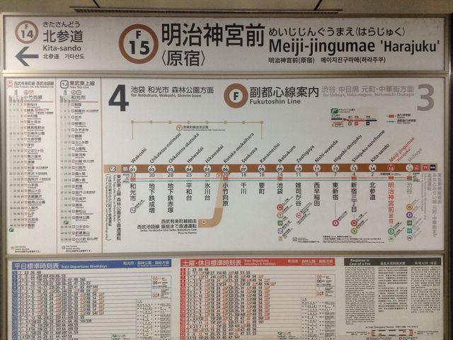 ホーム看板_東京メトロ副都心線 明治神宮前駅