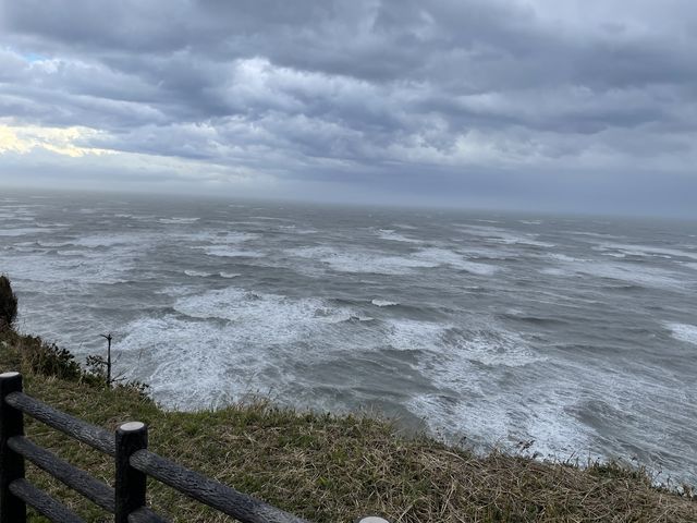 太平洋を望む 海は大荒れ_飯岡刑部岬展望館?光と風?