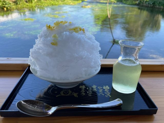フワフワ氷に果肉とシロップ最高
床下を清流が流れる_菊水苑