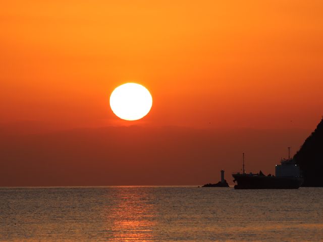光市 室積海岸_室積海岸夕日